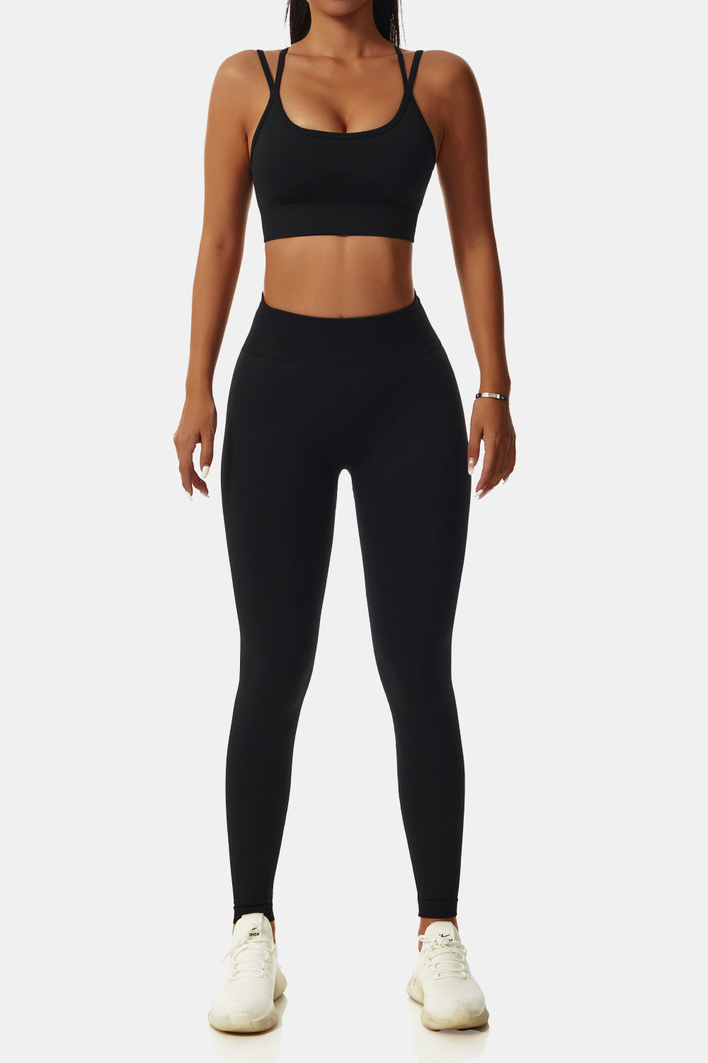 Double-Strap Sports Bra and Leggings Set