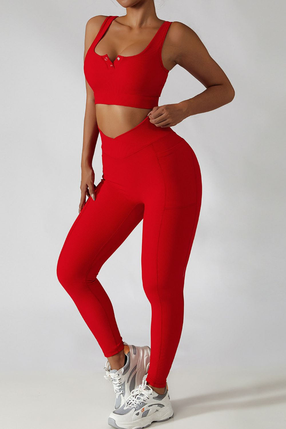 Crossover Waist Seamless Yoga Leggings