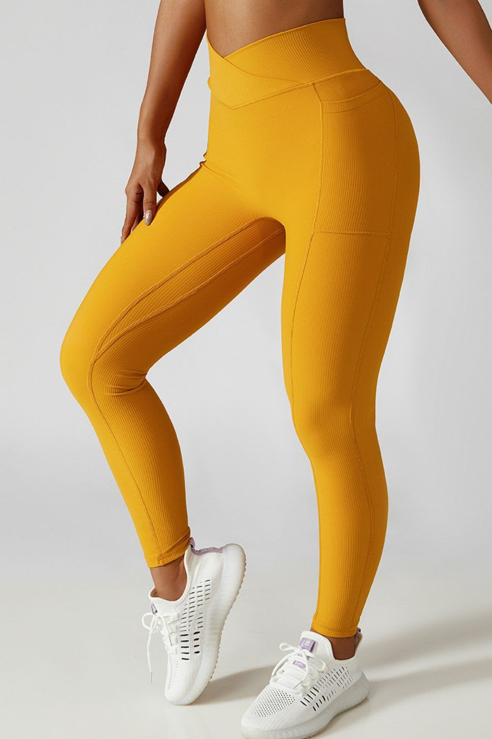Crossover Waist Seamless Yoga Leggings