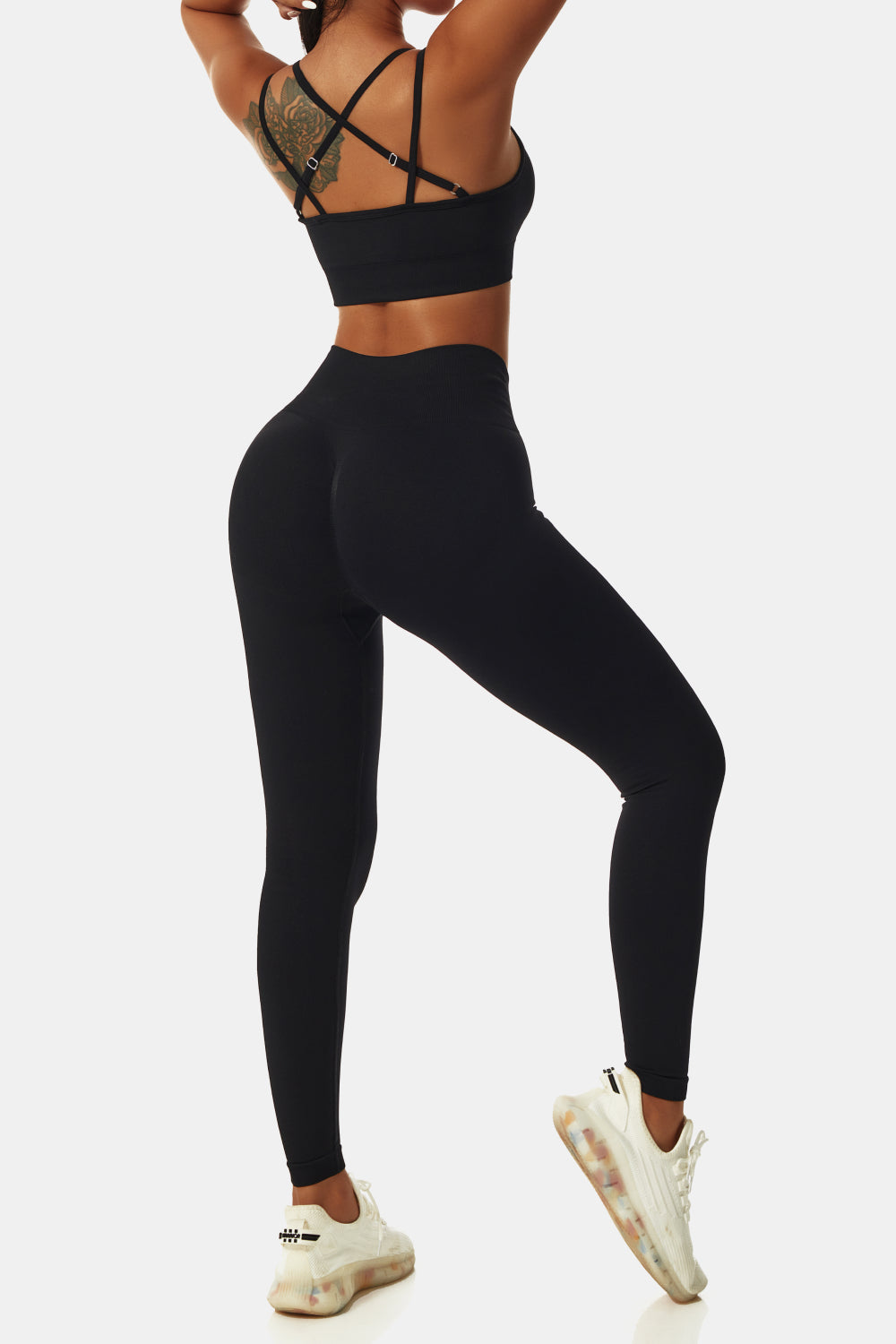 Double-Strap Sports Bra and Leggings Set