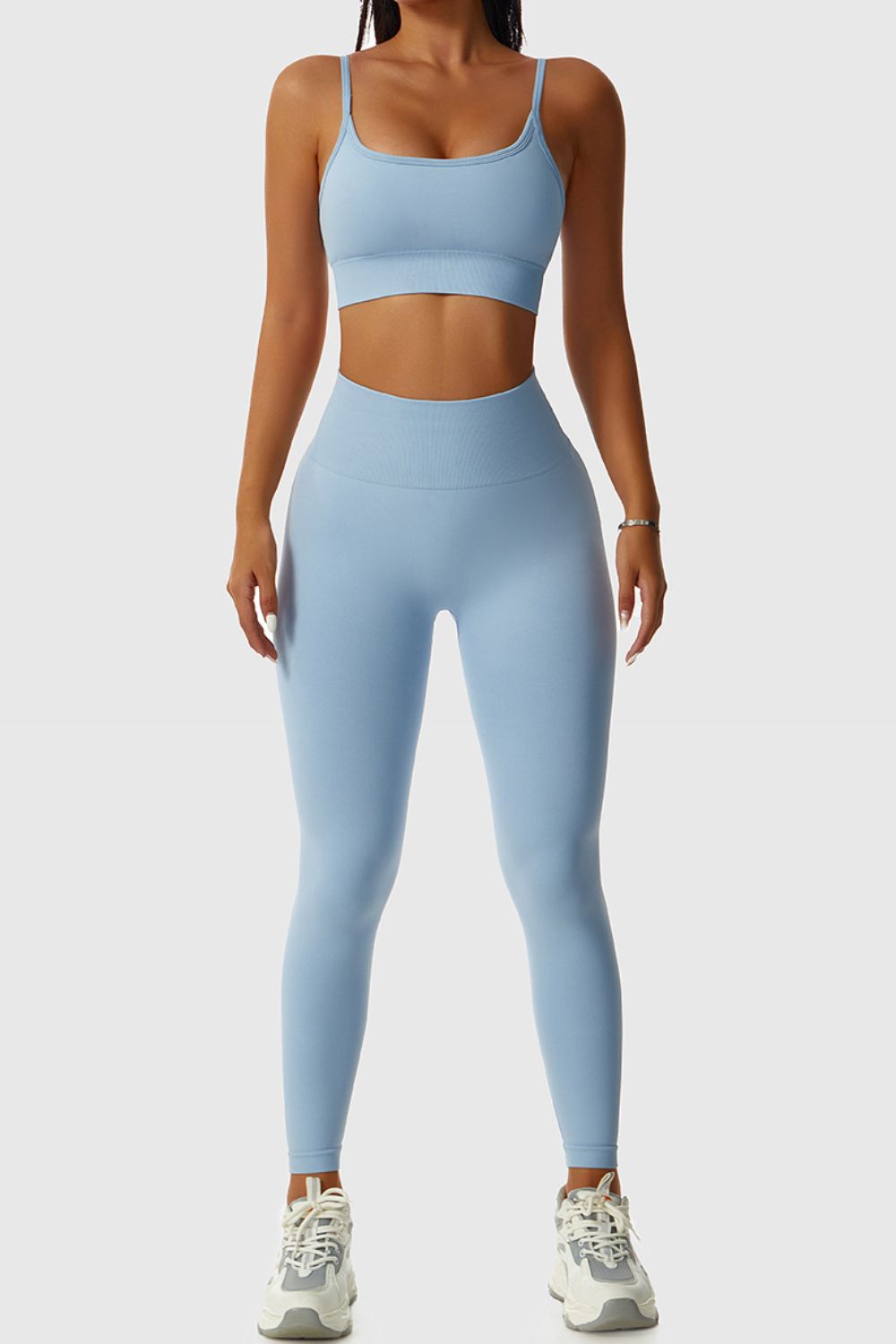 Breathable Sports Bra and Elastic Waistband Leggings Set
