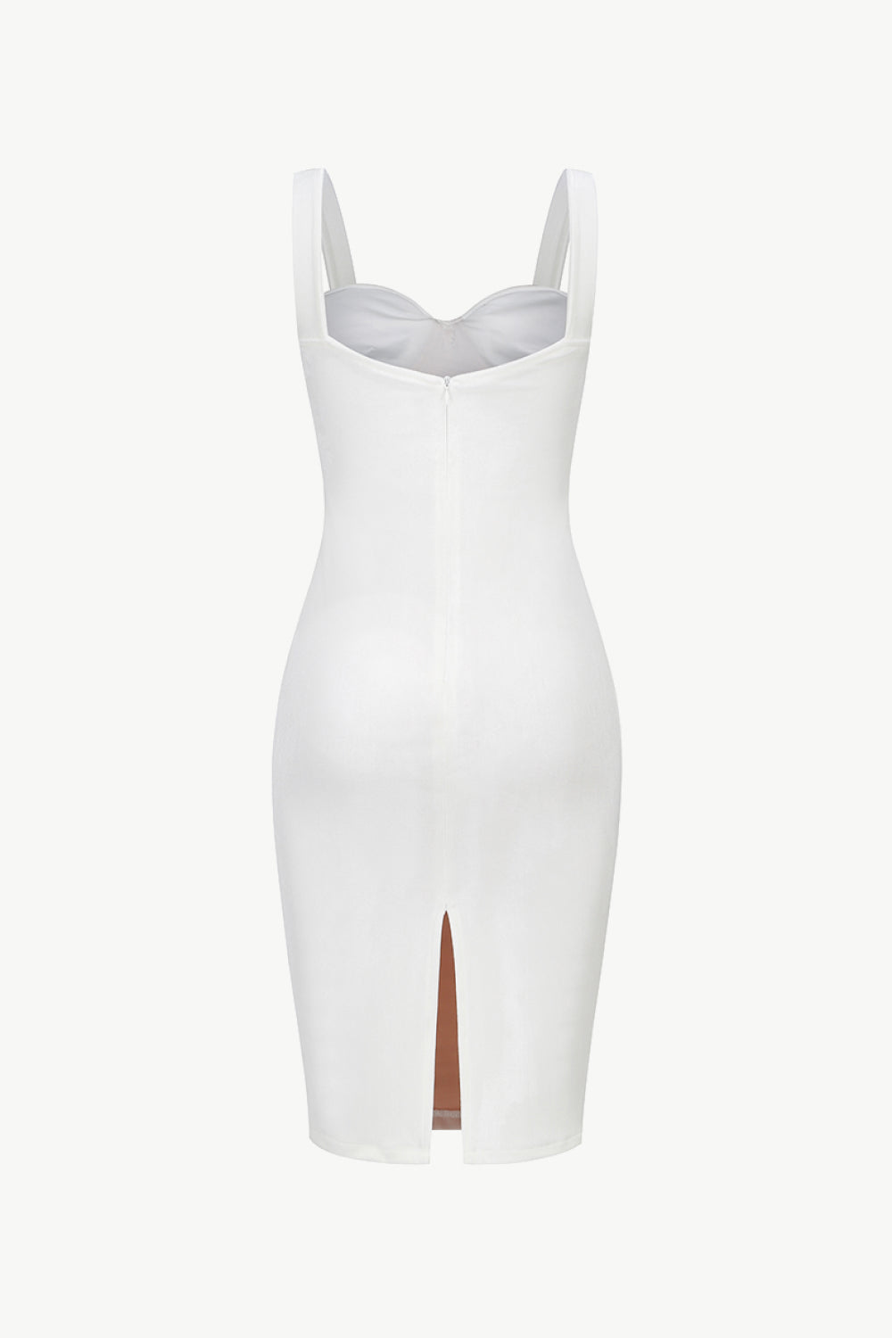 Ruched Sweetheart Neck Slit Velvet Dress