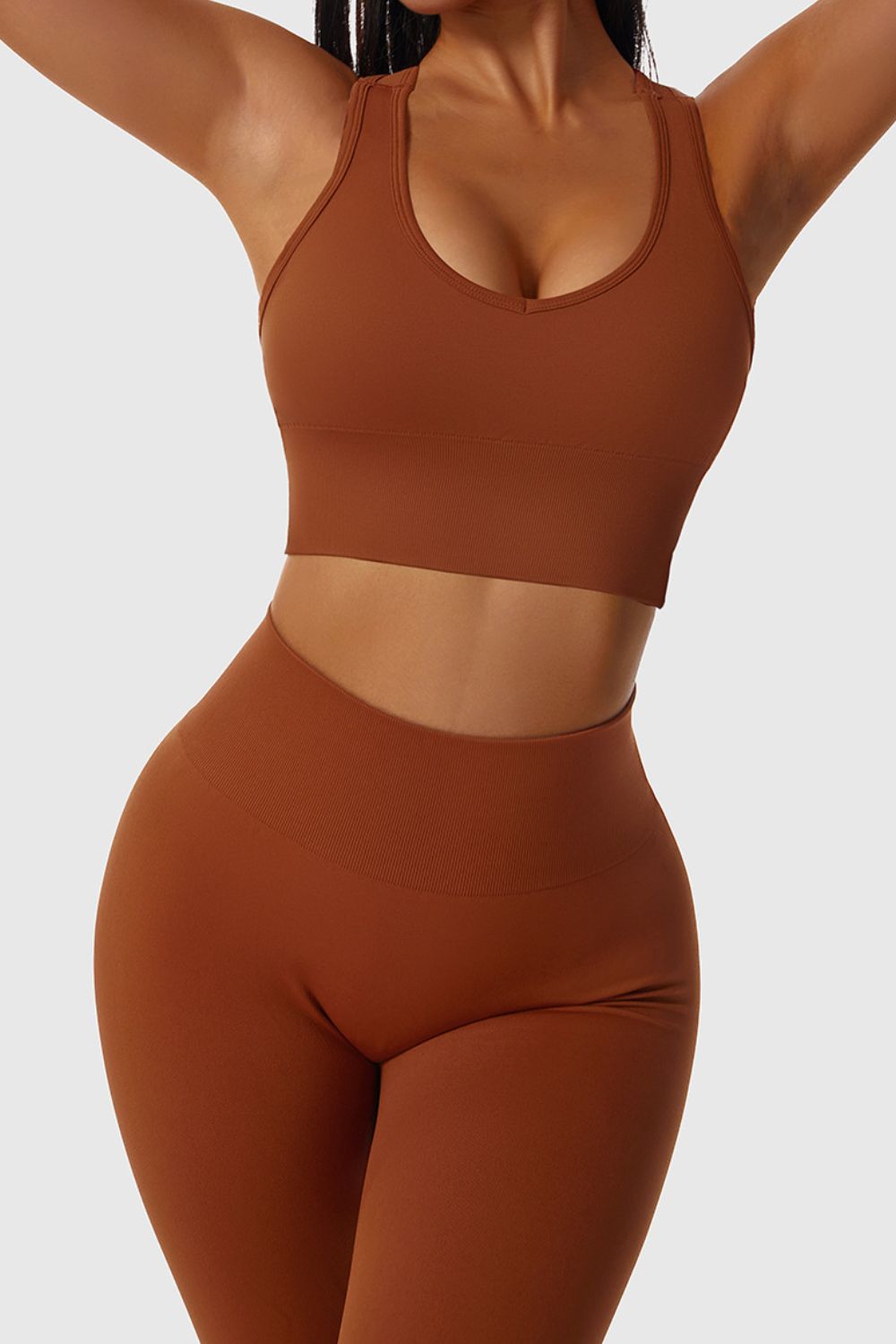 Breathable Sports Bra and Elastic Waistband Leggings Set