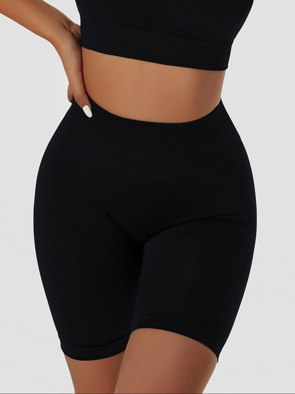 Breathable Elastic Waistband Biker Shorts