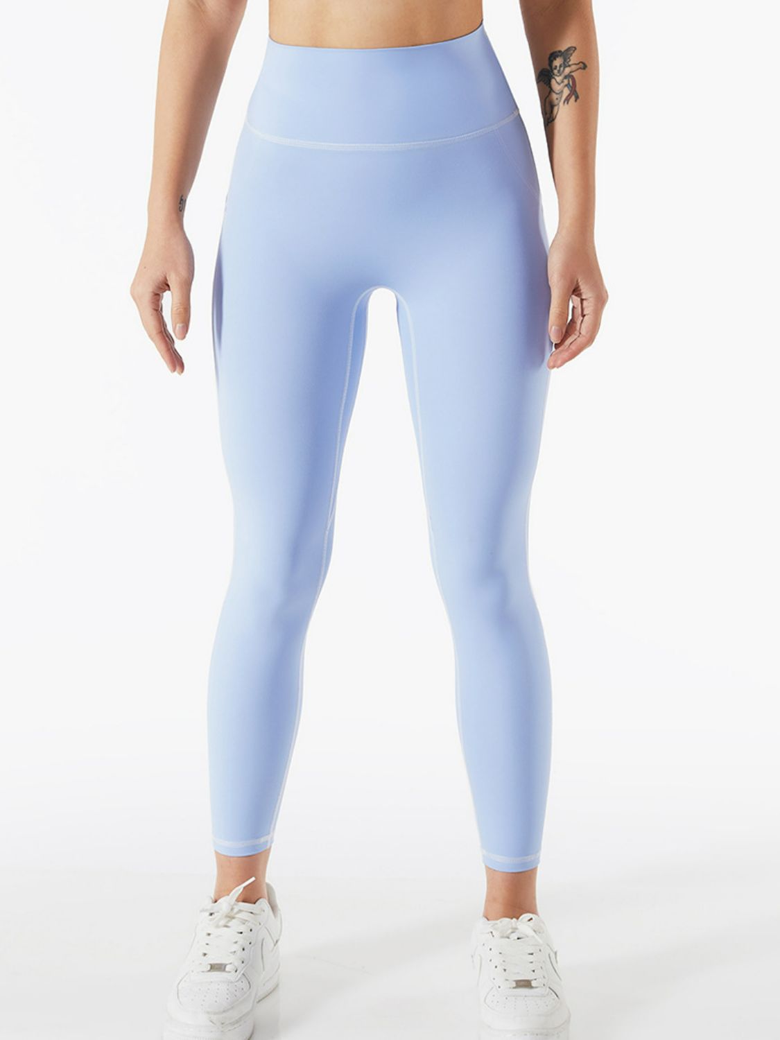 Contrast Breathable High Waist Cropped Sports Leggings