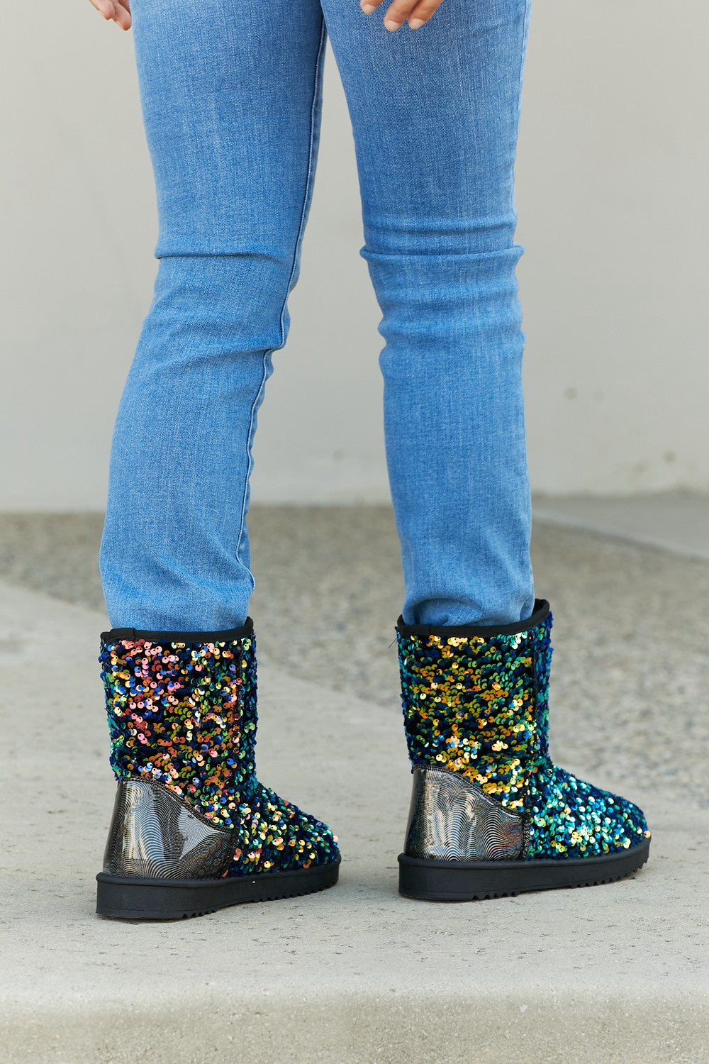 Forever Link Dazzle Me Multicolor Sequin Snow Booties