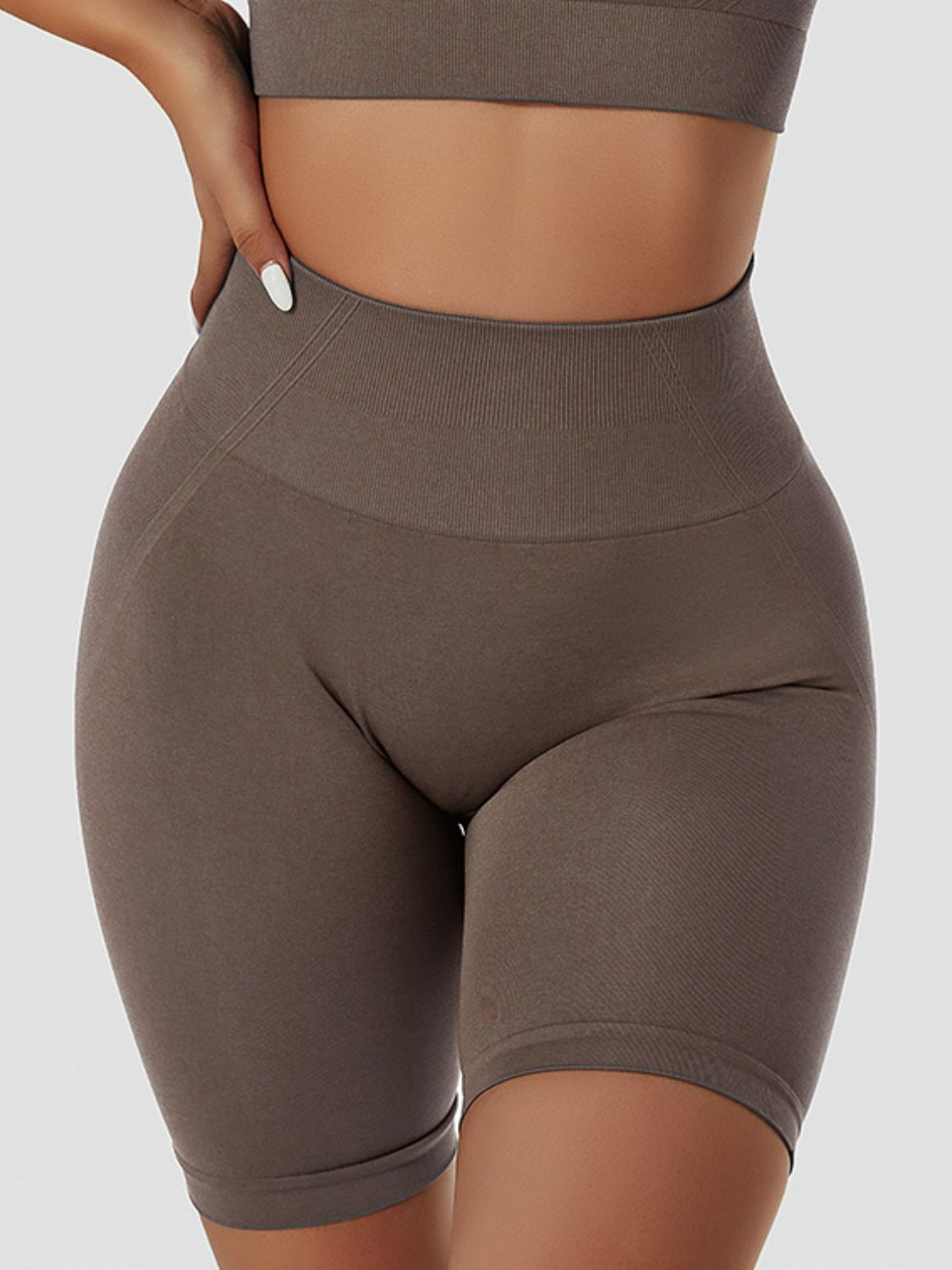 Breathable Elastic Waistband Biker Shorts