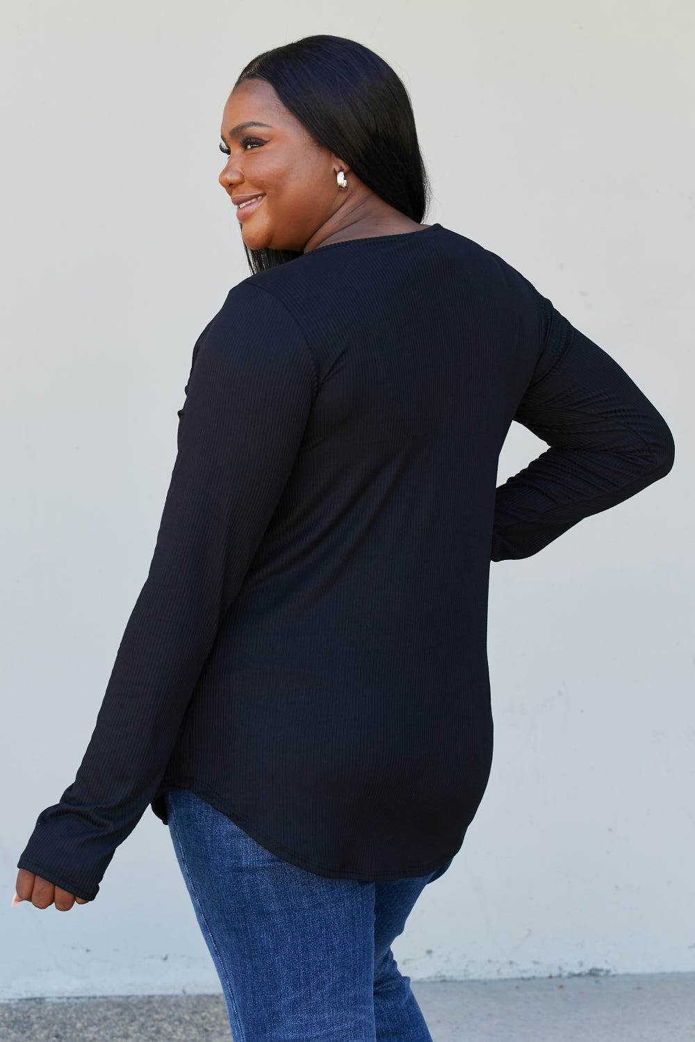 Heimish Full Size Scoop Neck Long Sleeve Top