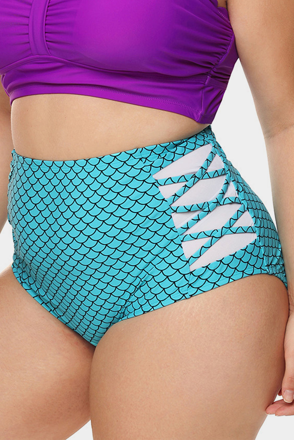 Fish Scale Plus Size Swim Bottom (Bottom Only)