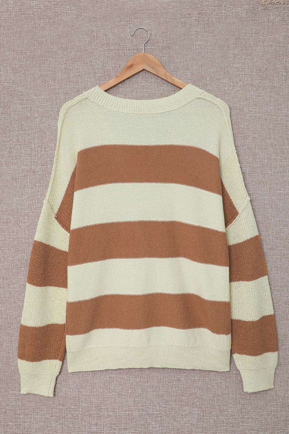 Plus Size Striped V-Neck Sweater