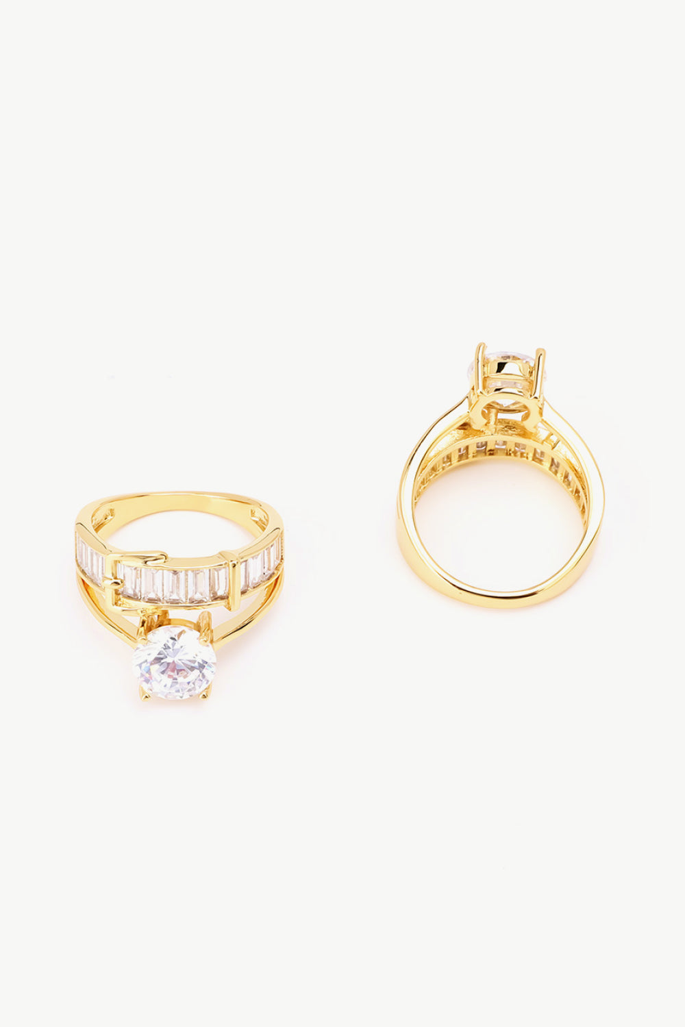Sparkling Cubic Zirconia Gold-Plated Ring