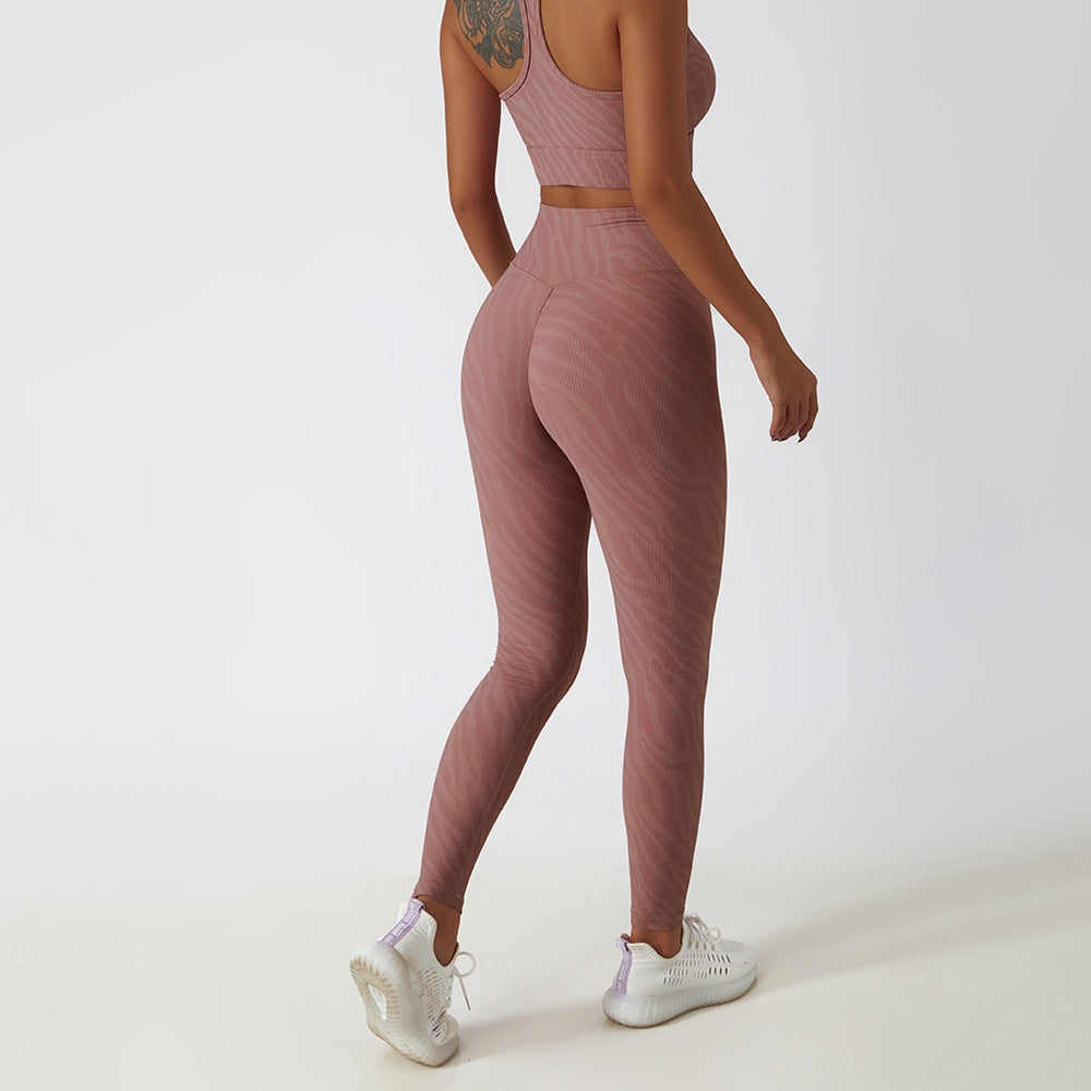 Animal Print Crossover Waist Yoga Leggings