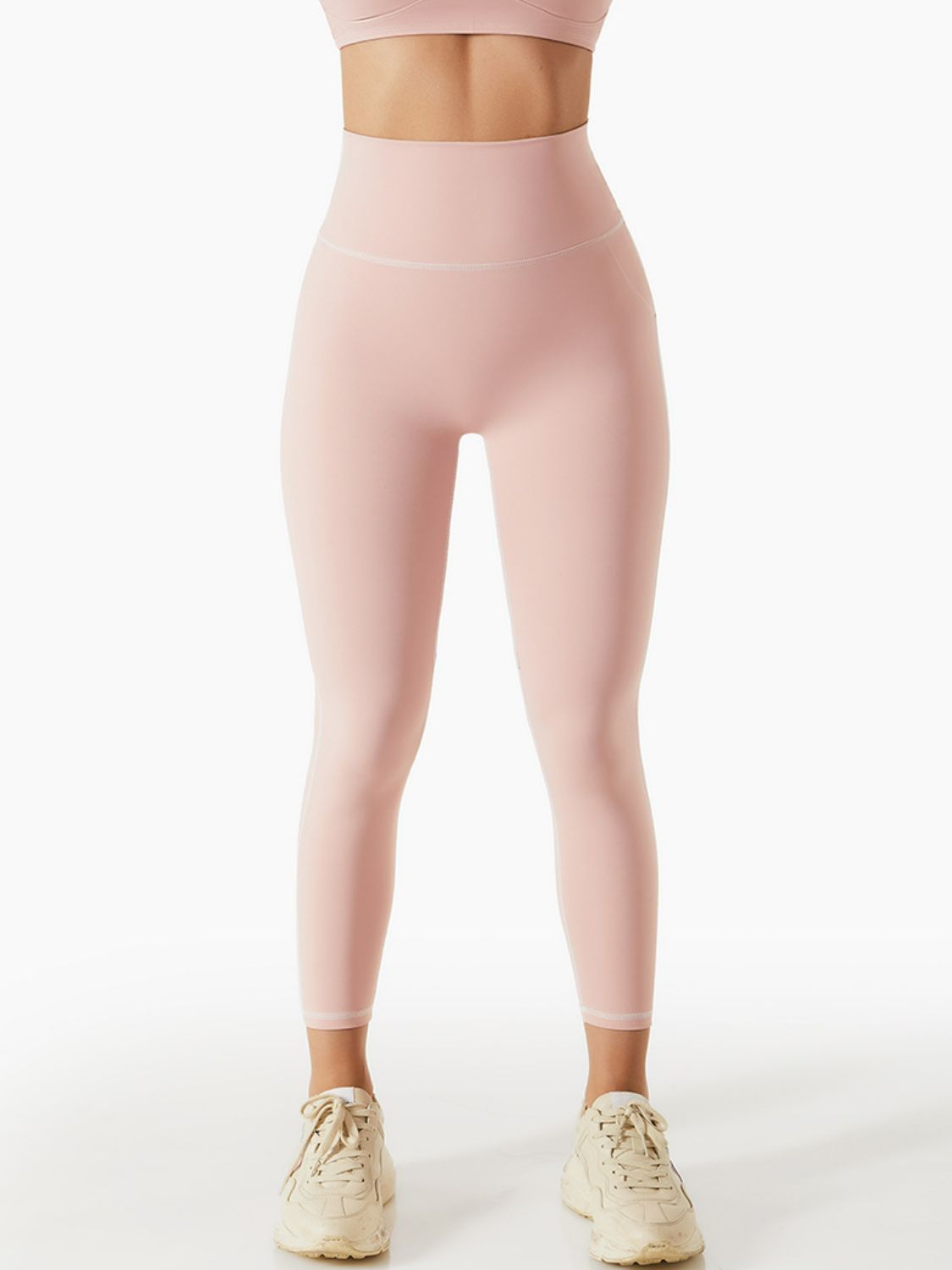 Contrast Breathable High Waist Cropped Sports Leggings
