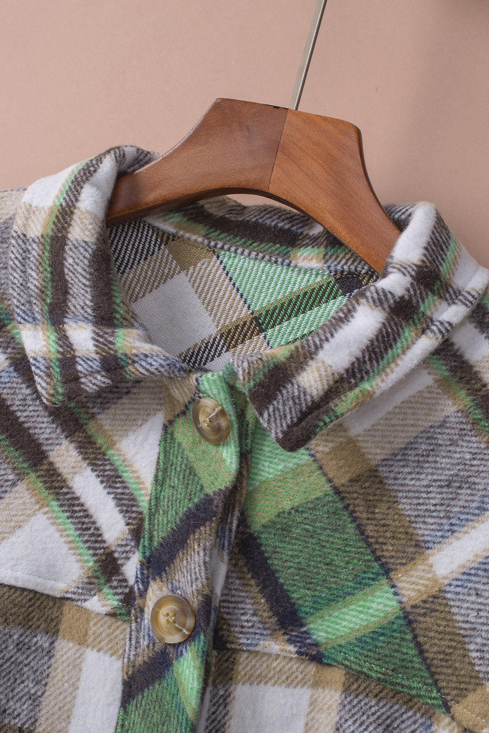 Plaid High-Low Shirt Jacket