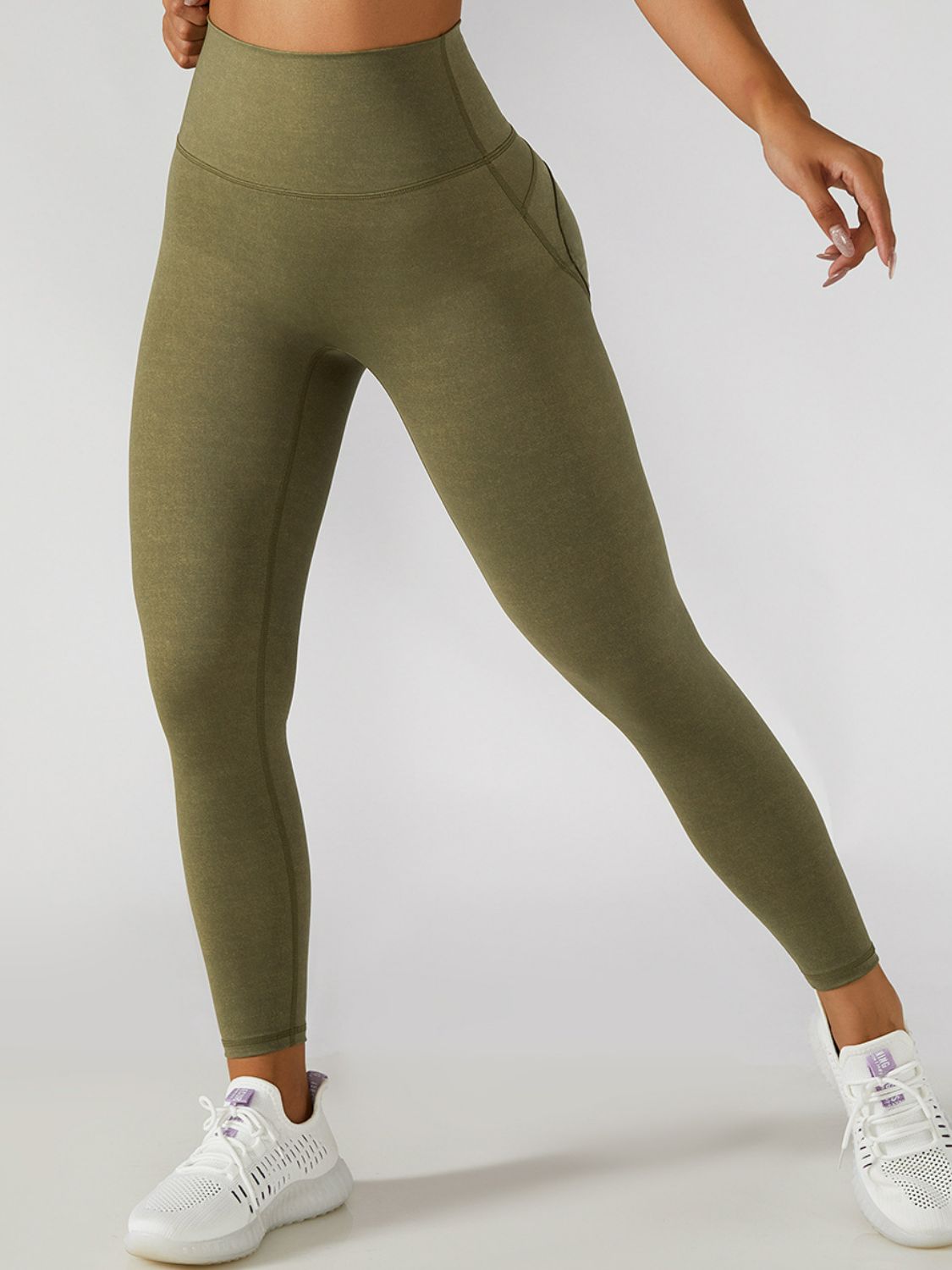 Elastic Waistband Cropped Sports Leggings