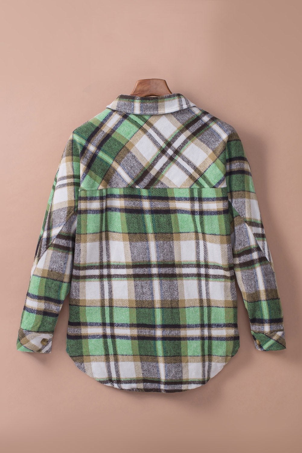 Plaid High-Low Shirt Jacket