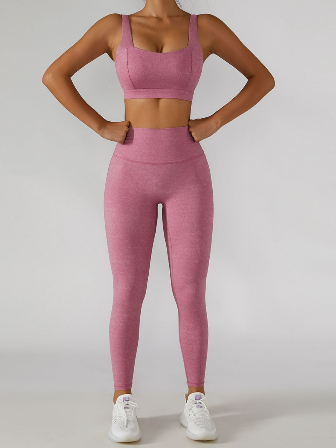 Elastic Waistband Cropped Sports Leggings