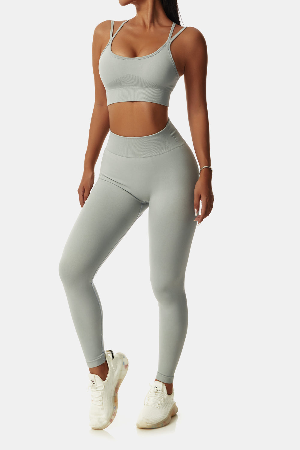 Double-Strap Sports Bra and Leggings Set