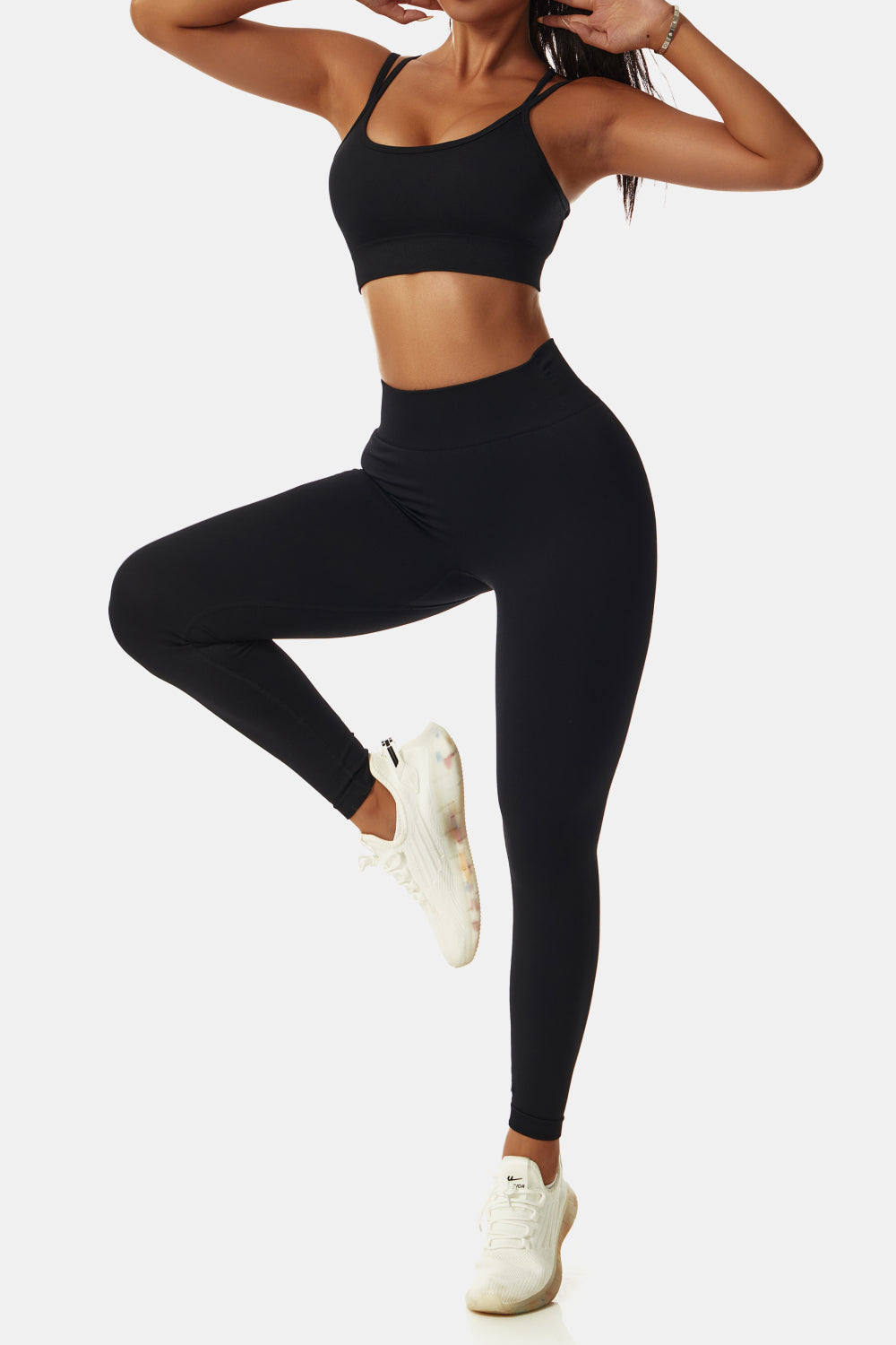 Double-Strap Sports Bra and Leggings Set