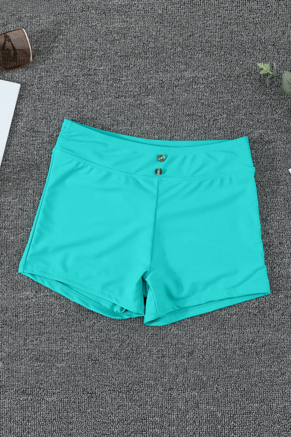Eyelets Waistband Swim Boyshorts