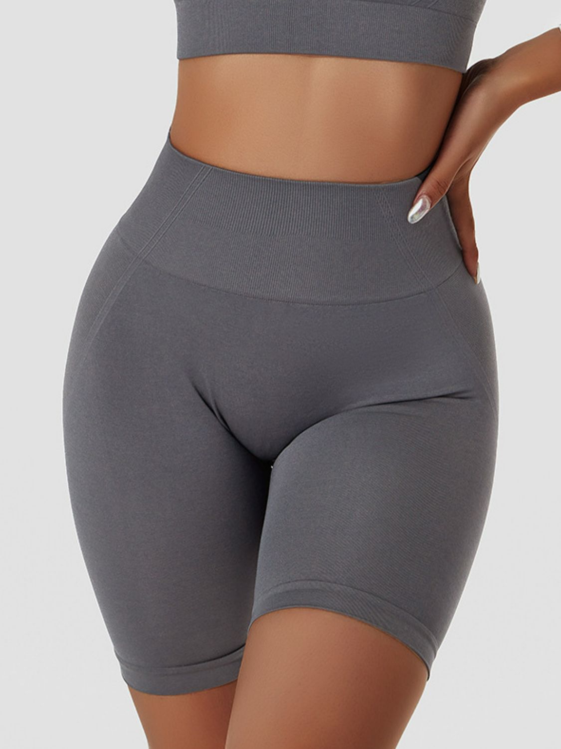 Breathable Elastic Waistband Biker Shorts
