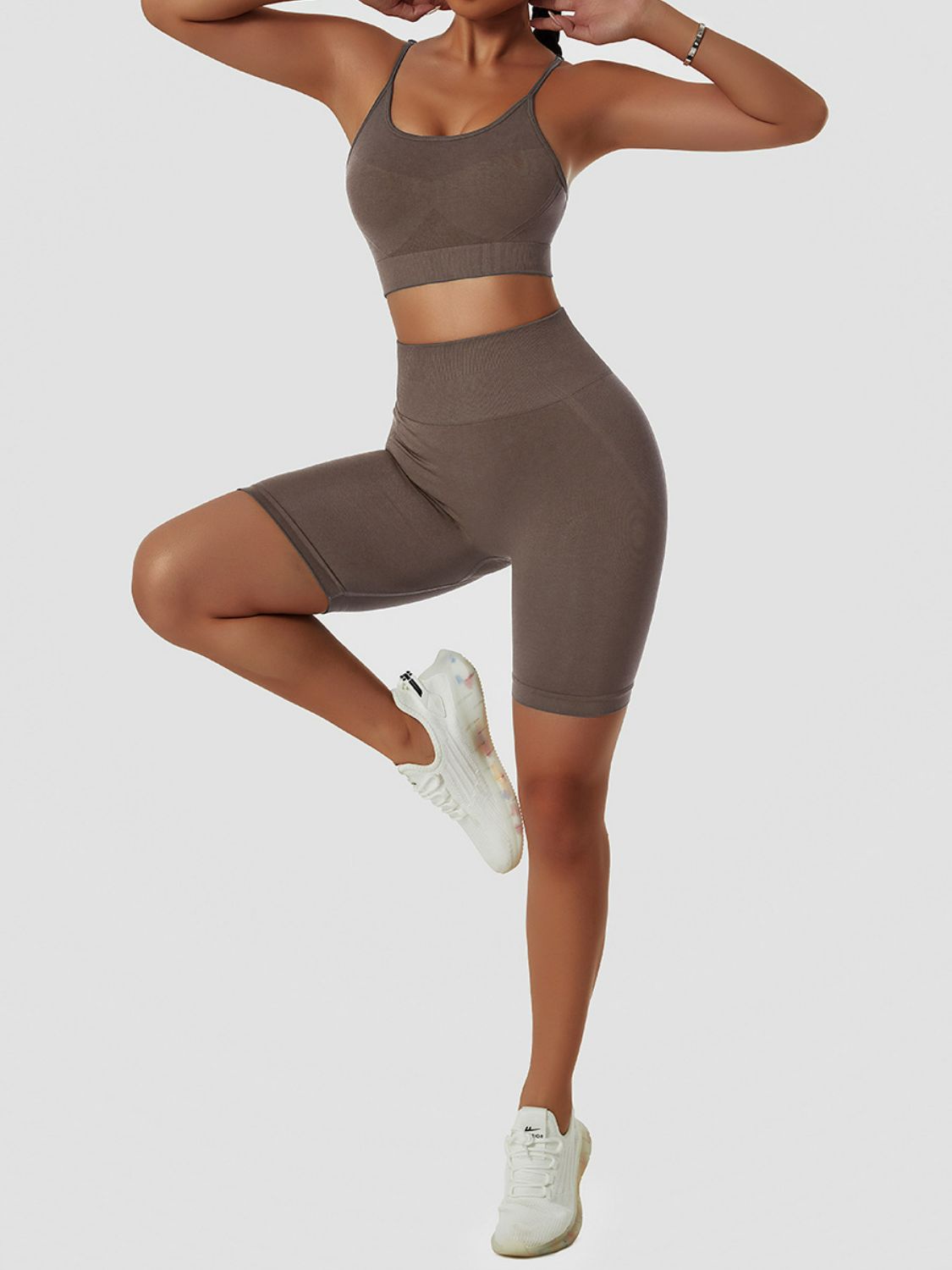Breathable Elastic Waistband Biker Shorts