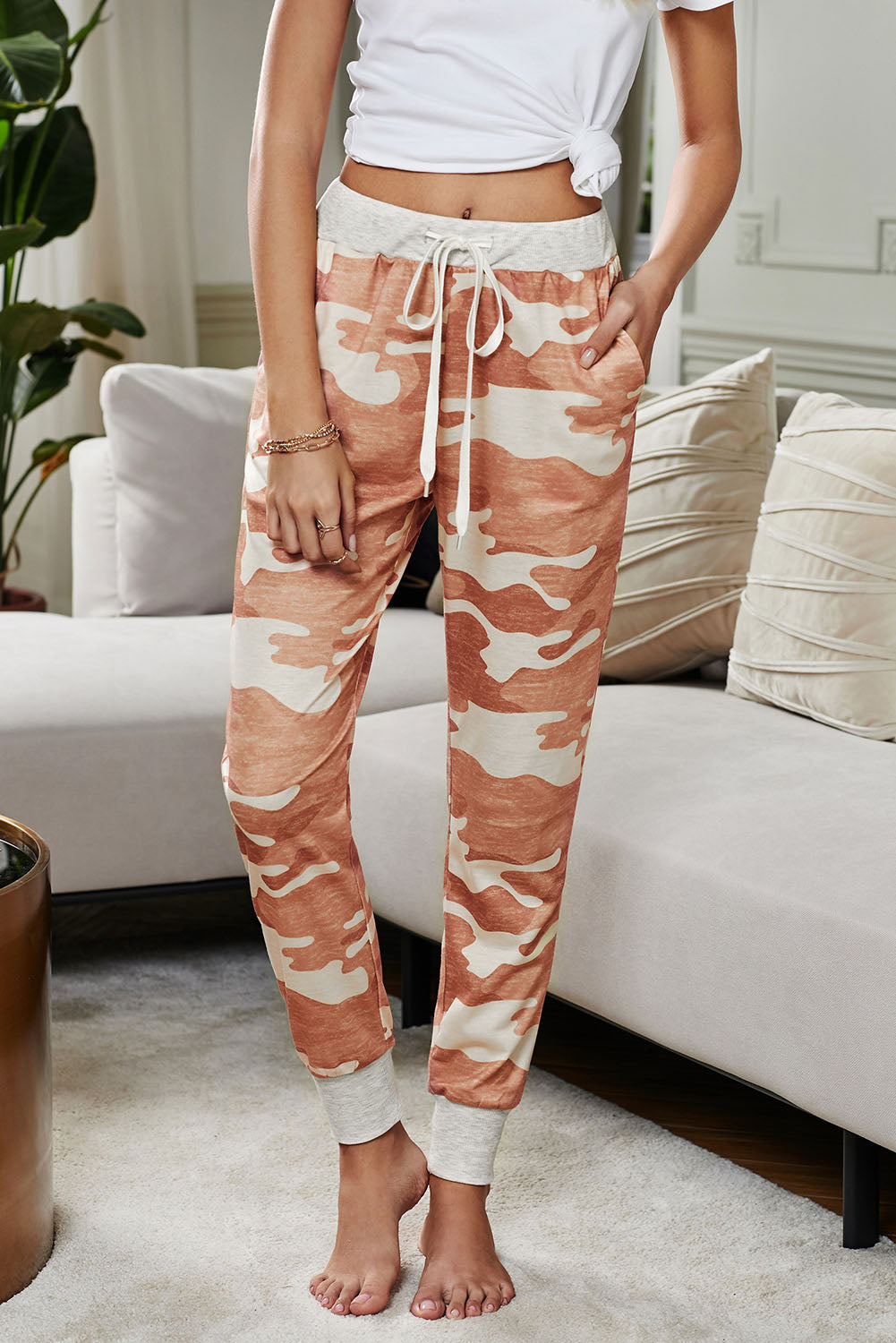 Camo Print Knit Joggers