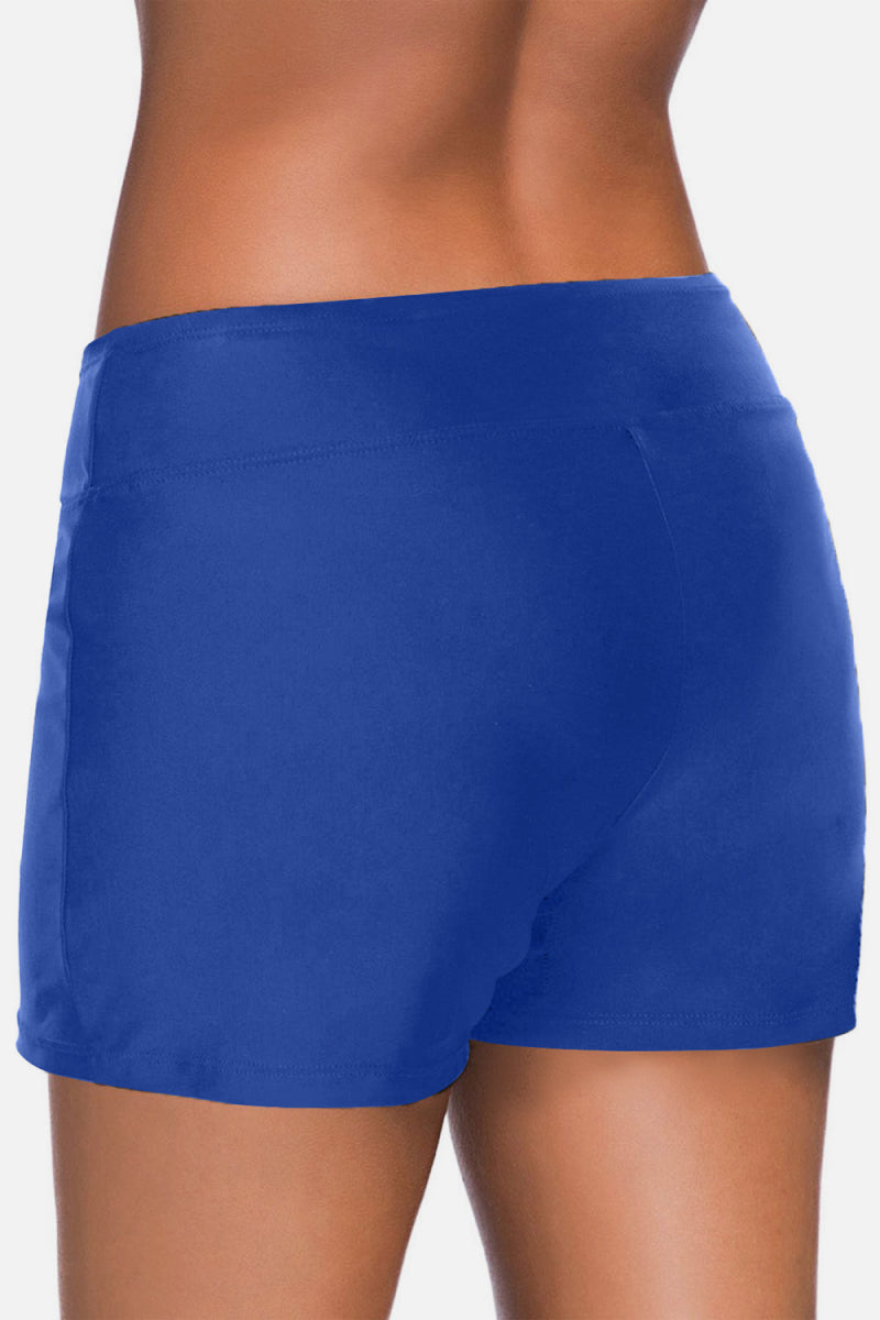 Eyelets Waistband Swim Boyshorts