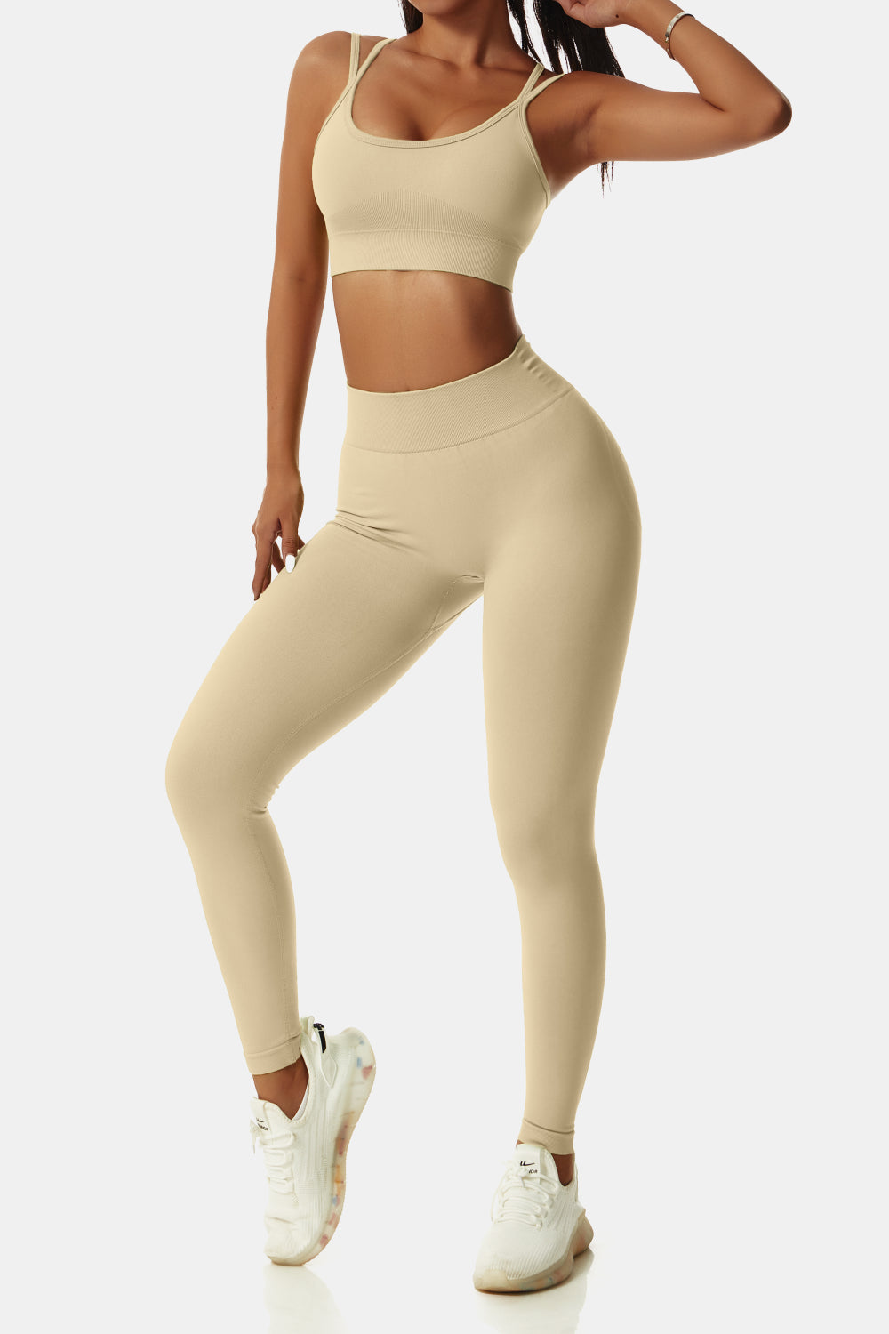 Double-Strap Sports Bra and Leggings Set