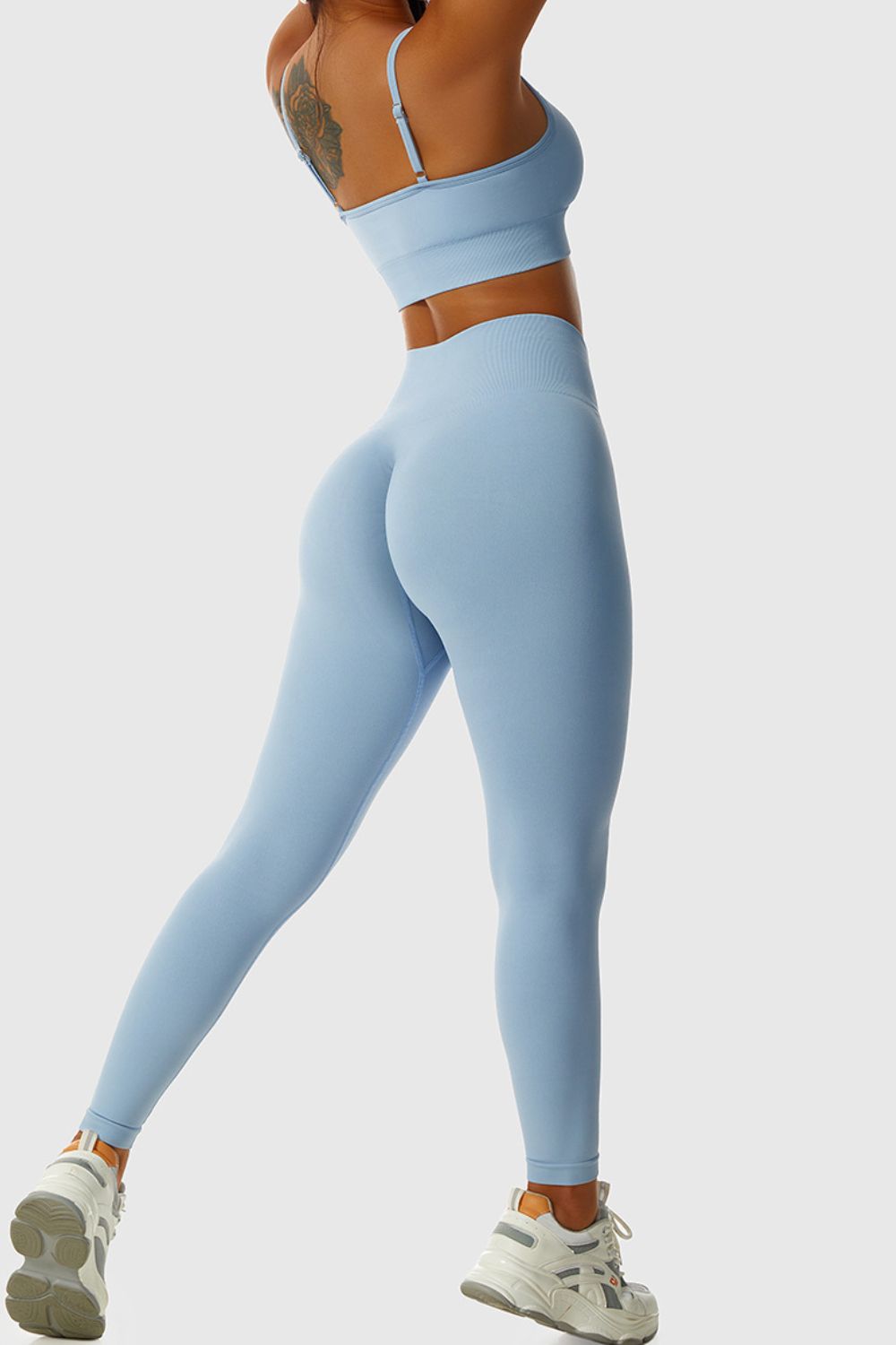 Breathable Sports Bra and Elastic Waistband Leggings Set