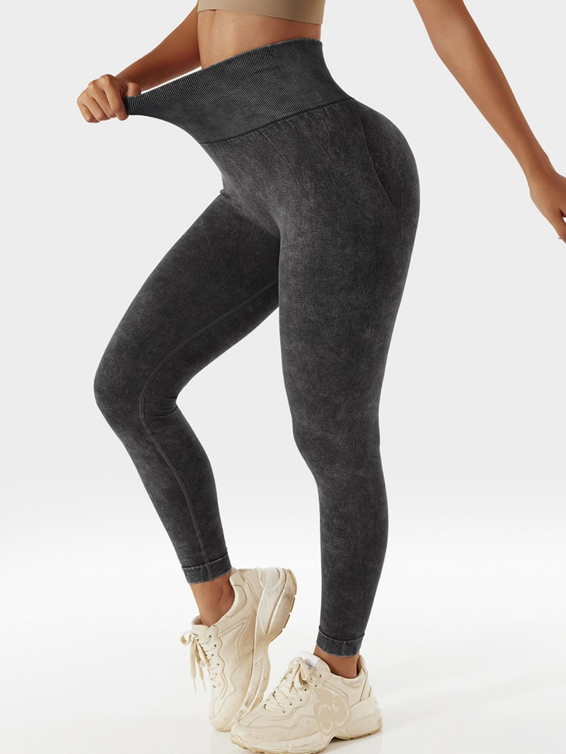 Acid Wash High Waist Sports Leggings