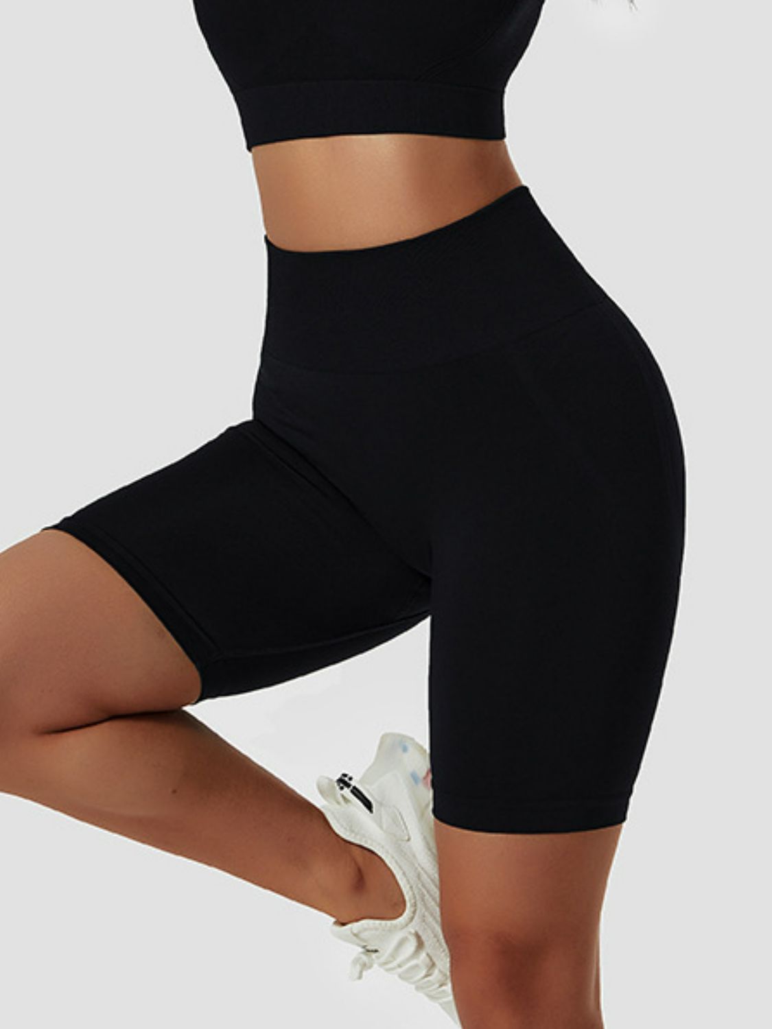 Breathable Elastic Waistband Biker Shorts