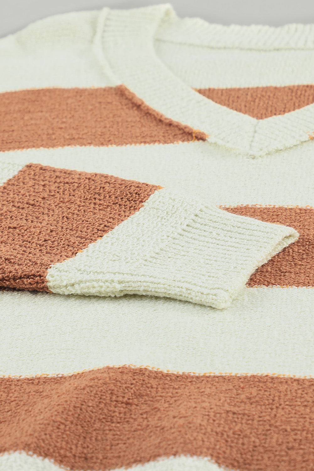 Plus Size Striped V-Neck Sweater