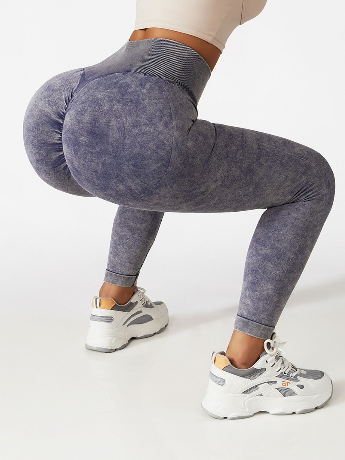 Acid Wash High Waist Sports Leggings
