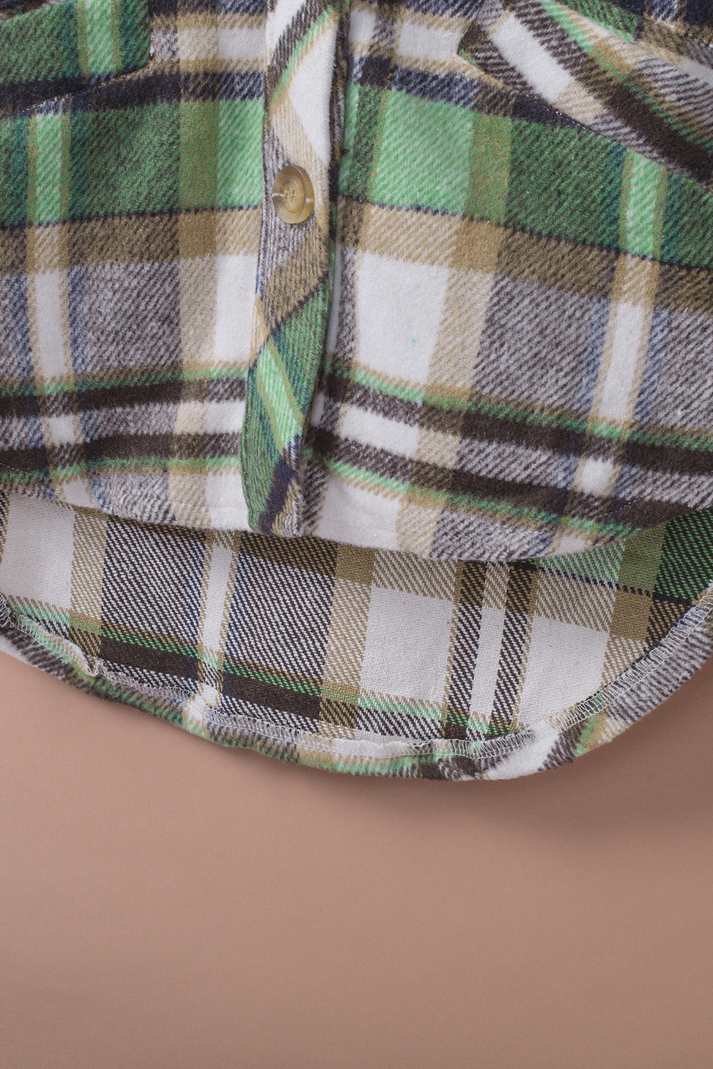 Plaid High-Low Shirt Jacket