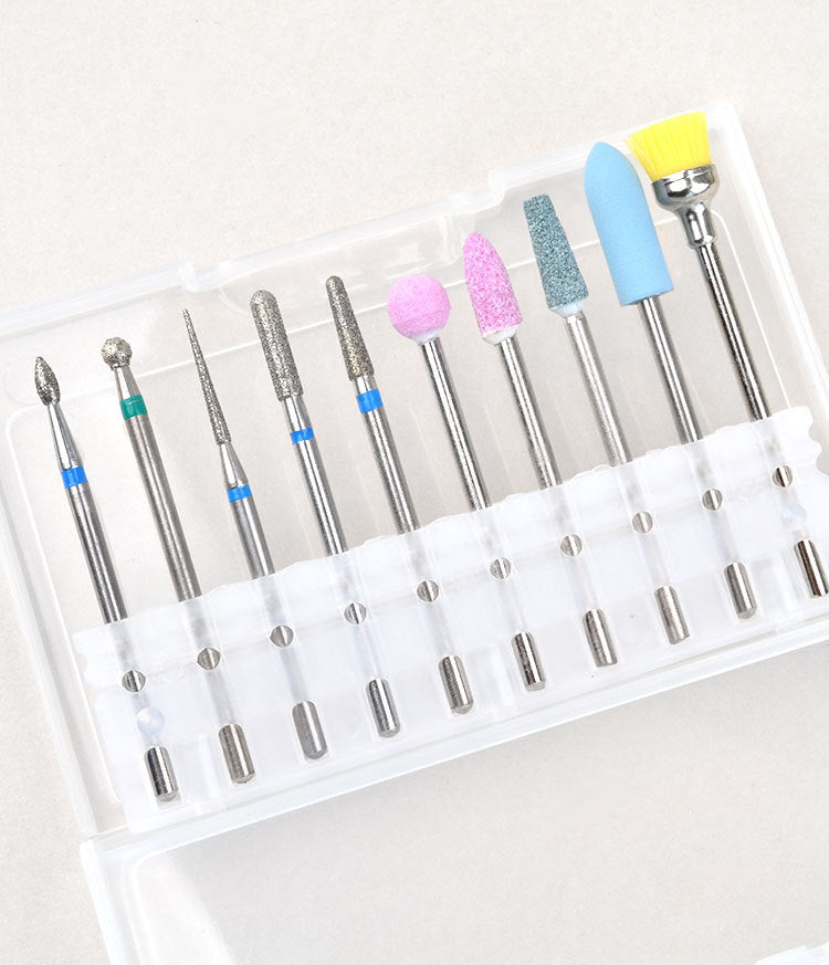 10Pcs/box Nail Cone Tip Ceramic Drill Bits Electric Cuticle Clean Rotary For Manicure Pedicure Grinding Head Sander Tool