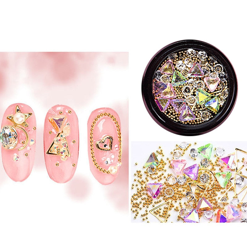 3D Nail Rhinestones Rose Jewelry Diverse DIY Gems Charming Mix Crystal Nail Art Decorations Gel Glitter Charms Nail Accessories