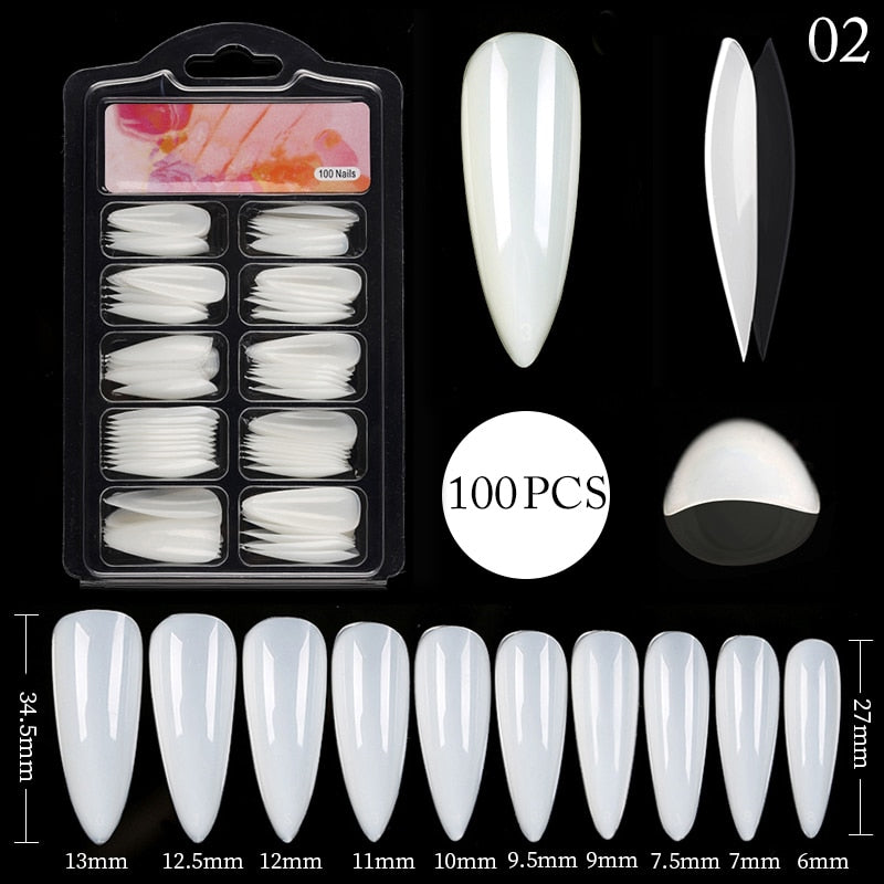 Nail Art Press on False Nails Fake Nails Coffin Gel Nails Extension System Full Cover Short Nail Gel Tips Art Accessories Tool