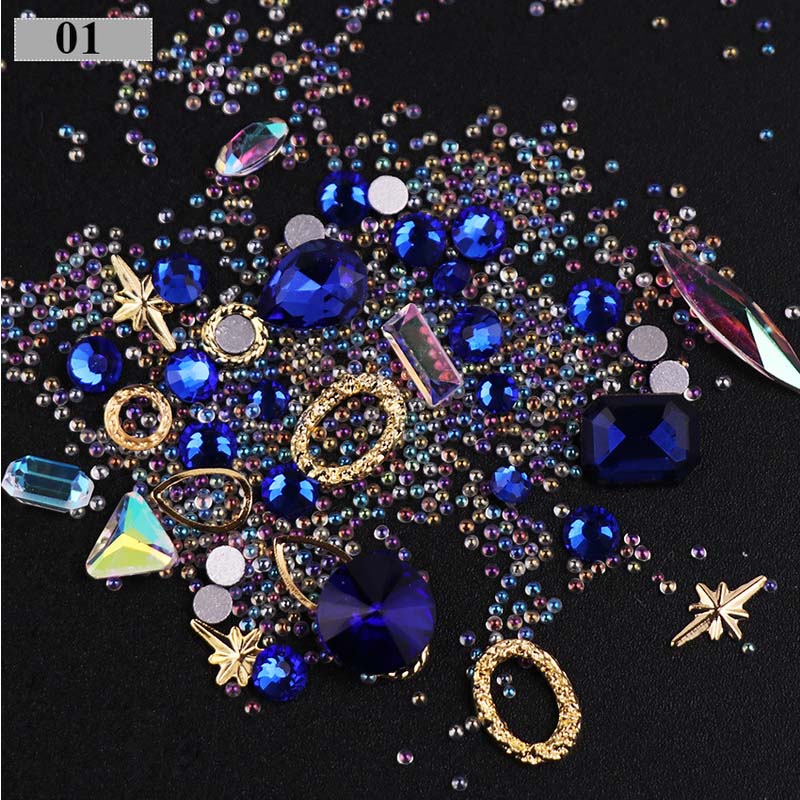 3D Nail Rhinestones Rose Jewelry Diverse DIY Gems Charming Mix Crystal Nail Art Decorations Gel Glitter Charms Nail Accessories