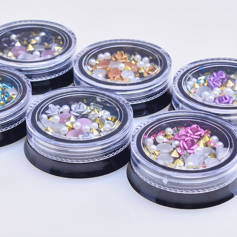 3D Nail Rhinestones Rose Jewelry Diverse DIY Gems Charming Mix Crystal Nail Art Decorations Gel Glitter Charms Nail Accessories