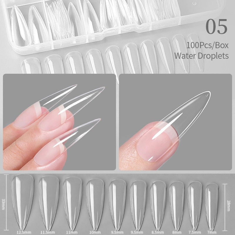Nail Art Press on False Nails Fake Nails Coffin Gel Nails Extension System Full Cover Short Nail Gel Tips Art Accessories Tool