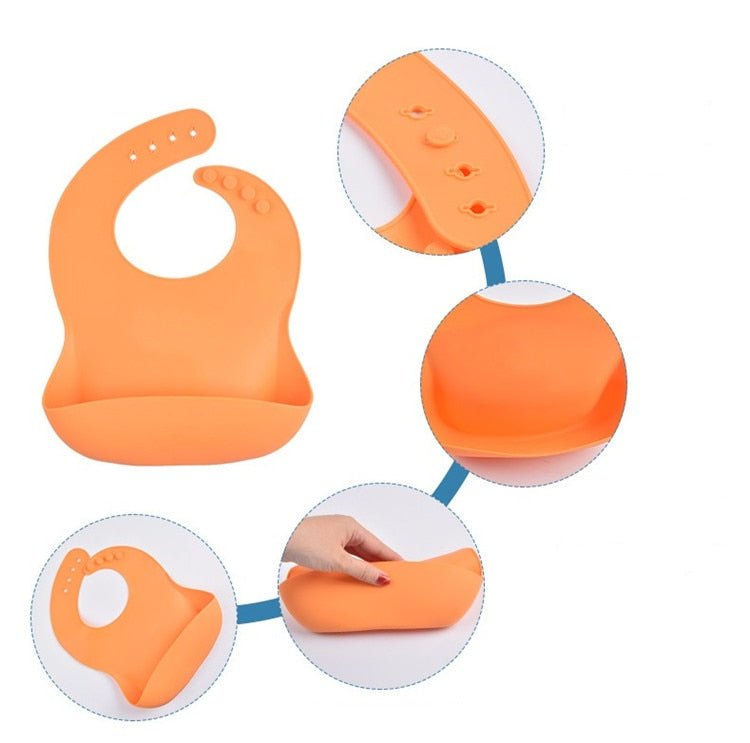 6pcs baby tableware set plate sucktion bowl cup bib spoon fork children silicone feeding cultery set