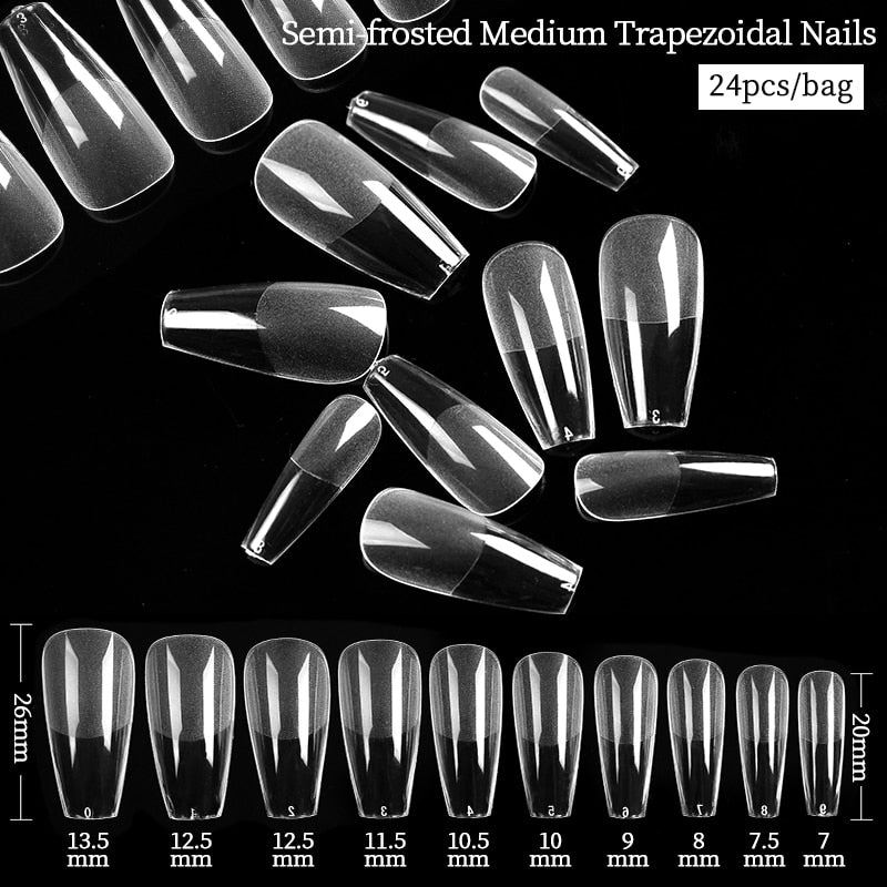 Nail Art Press on False Nails Fake Nails Coffin Gel Nails Extension System Full Cover Short Nail Gel Tips Art Accessories Tool