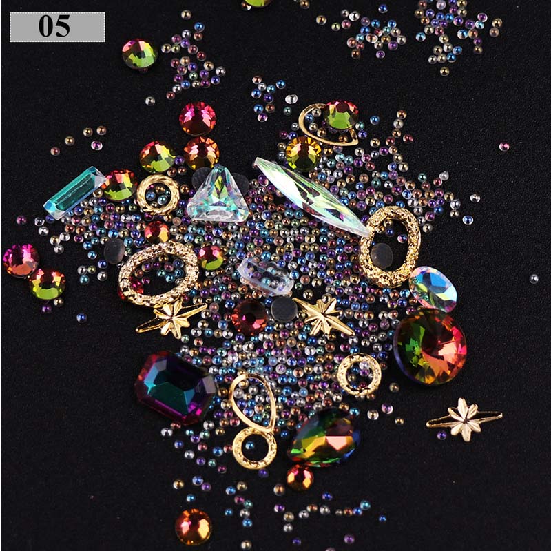 3D Nail Rhinestones Rose Jewelry Diverse DIY Gems Charming Mix Crystal Nail Art Decorations Gel Glitter Charms Nail Accessories