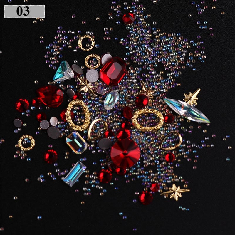 3D Nail Rhinestones Rose Jewelry Diverse DIY Gems Charming Mix Crystal Nail Art Decorations Gel Glitter Charms Nail Accessories