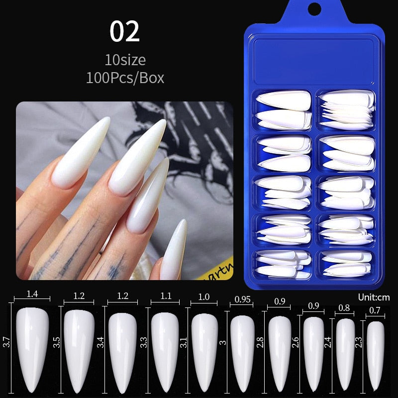 Nail Art Press on False Nails Fake Nails Coffin Gel Nails Extension System Full Cover Short Nail Gel Tips Art Accessories Tool