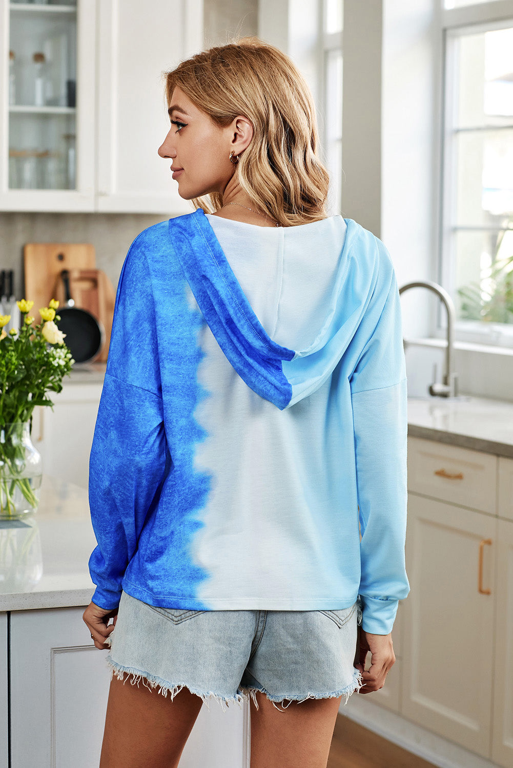 Tie-Dye Dropped Shoulder Hoodie