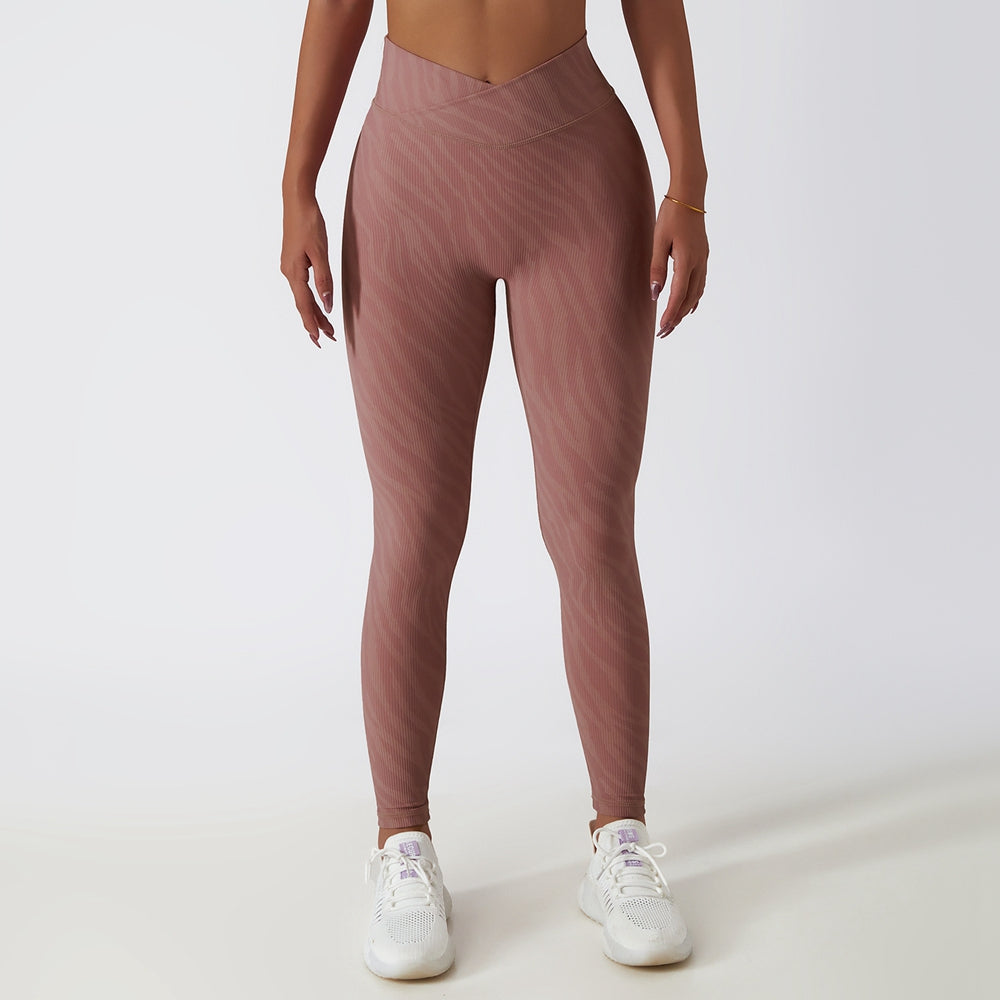 Animal Print Crossover Waist Yoga Leggings