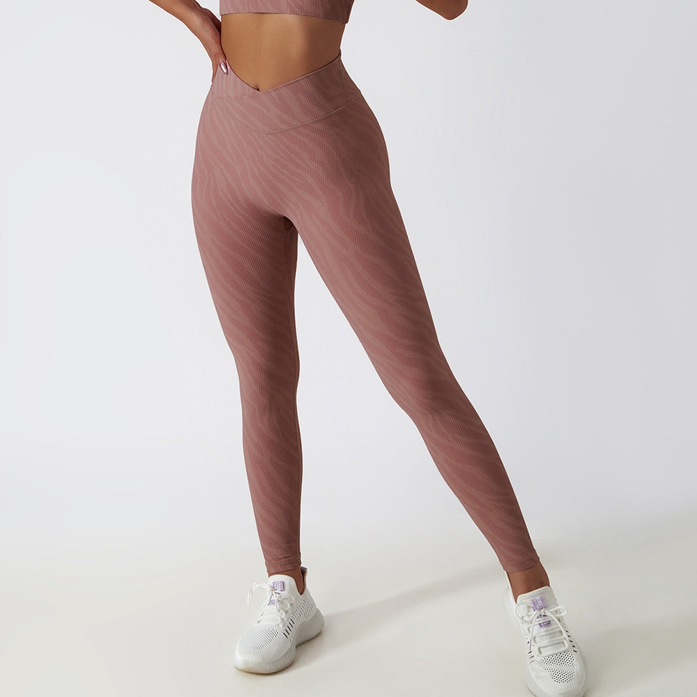 Animal Print Crossover Waist Yoga Leggings