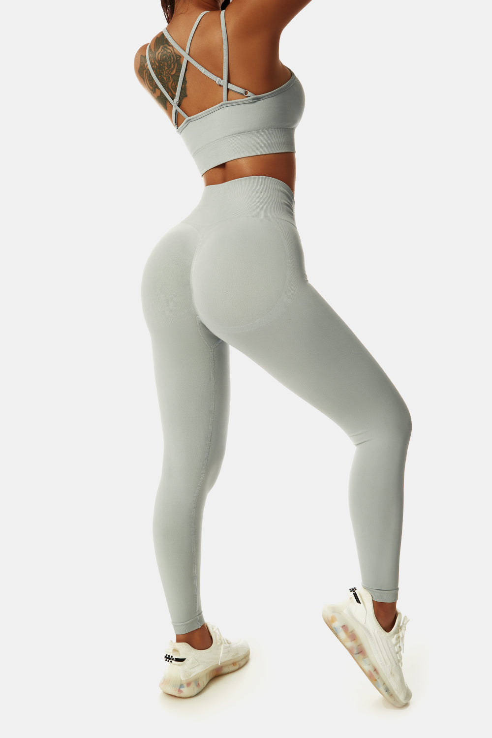 Double-Strap Sports Bra and Leggings Set